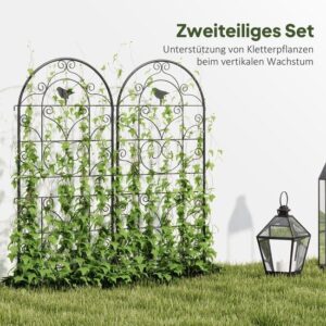Outsunny Metalen Rankgitter 50L x 1,3B x 120H cm - Zwart