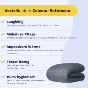 Zelesta Wonderbed Dubbel Dekbed 140x200 4 Seizoenen (Grijs)