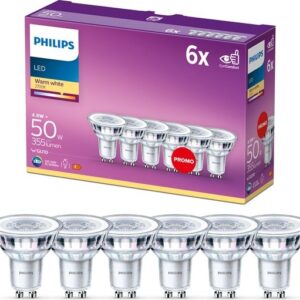 Energiezuinige Philips LED Spot - 50 W - GU10 - warmwit - 6 stuks - Bespaar op energie