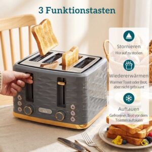 HOMCOM Toaster - Kunststof - 29,2L x 27,5B x 18,9H cm - Grijs