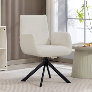 HOMCOM Accentstoel van Polyester, meerlaags paneel 60x61x88 cm Crèmewit