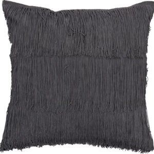 Bloomingville - Sierkussen met Franjes - Katoen - Grijs - Incl. Vulling - L40xB40 cm