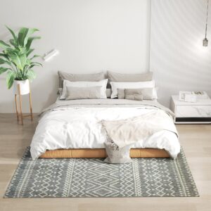 HOMCOM Antislip Vloerkleed met Boho-Design, 200 x 140 cm, Grijs, Machinewasbaar