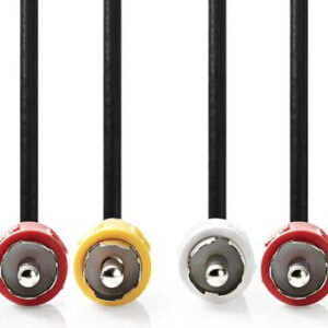 Nedis Composiet Videokabel - 3x RCA Male - 3x RCA Male - Vernikkeld - 480p - 1.50 m - Rond - PVC -