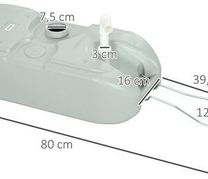 Outsunny - Afvalwatertank voor Campers - met Wielen - 40 L