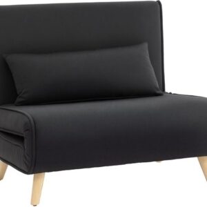 HOMCOM - Scandinavische Loungestoel - Zwart - Verstelbare Rugleuning