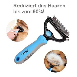 TwinQ Ondervacht- en onderwolborstel voor honden en katten | Vachtverzorging en verwijdering van ver