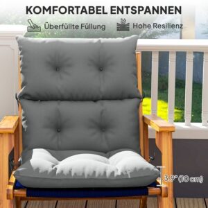 Outsunny Zitkussen van polyester, schuim - 115L x 56B x 10D cm - Lichtgrijs