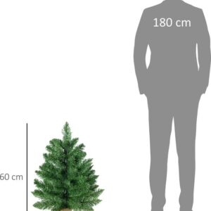 HOMCOM tafelkerstboom - Ø44x60 cm - linnen/PVC/cement