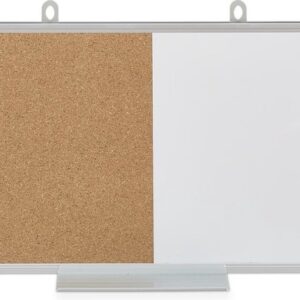 2-in-1 combibord - 30 x 45 cm - prikbord en whiteboard met bakje