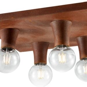 Vintage plafondspot roestkleurig retro verlichting voor woonkamer met rustieke uitstraling