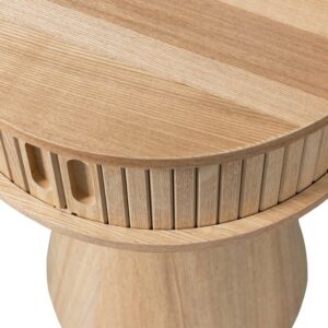 WOOOD Karri Rond Nachtkastje - Hout - Naturel - 46x38x38 cm