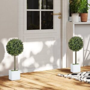HOMCOM Kunststof Kunstmatige Topiaries 10x10x45 cm Groen