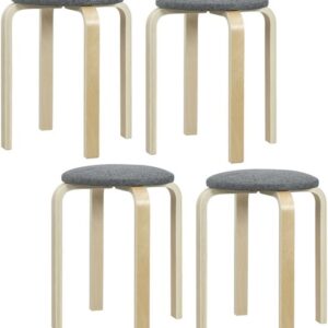 HOMCOM Eetkamerkruk van hout en polyester - 40L x 40B x 45H cm - Grijs