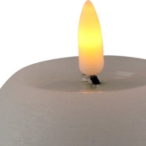 Magische vlam LED kaars - rond - wit - D8 x H7,5 cm