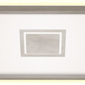 Briloner Leuchten - LED-plafondlamp met achtergrondverlichting, 22W, 3000 lumen, wit/mat nikkel