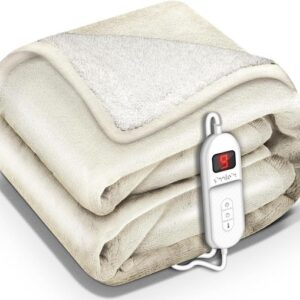 Sinnlein Elektrische deken met automatische uitschakeling, beige, 180x130 cm, 9 temperaturen, wasbaa