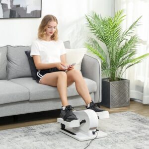SPORTNOW Mini Crosstrainer Staal, ABS 45L x 42B x 26H cm Wit