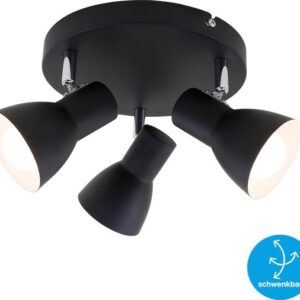 Briloner Leuchten CUP - plafondlamp - 3-lichts - E14 max. 25W - draaibare spots - zwart