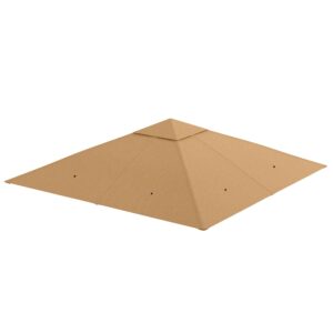 Outsunny vervangend partytentdak, polyester zonbescherming, beige 3 x 3 m