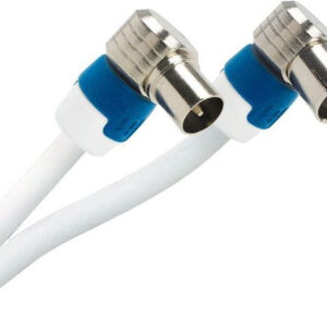 Coaxkabel FEKAB Coax Male (IEC) - Coax Female (IEC) 5.00 m Wit/Blauw