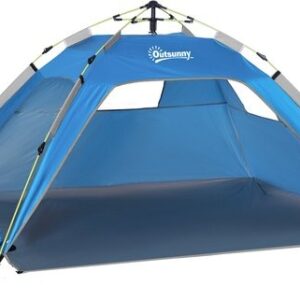 Outsunny pop-up strandtent - 4 zakken - gaasvenster - blauw