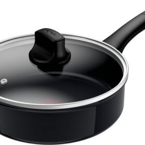 Tefal Revive Zwarte Hapjespan - Ø24 cm - Met Deksel - Keramisch - PFAS-vrij - Inductiegeschikt