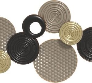 Homcom Metalen Wanddecoratie - 100L x 5,5B x 50H cm - Khaki