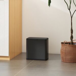 HOMCOM Prullenbak Roestvrij staal en Kunststof 29,7L x 17,4B x 30H cm Zwart