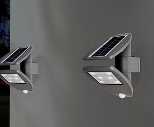 LUTEC Zeta - Solar Wandlamp met Sensor - LED - Grijs