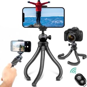 LURK® 3 in 1 Flexibele Octopus Tripod statief voor smartphone & (actie)camera - Incl. telefoonklem e