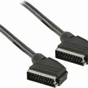 Nedis SCART-Kabel - SCART Male - SCART Male - Vernikkeld - 480p - 2.00 m - Rond - PVC - Zwart - Doos