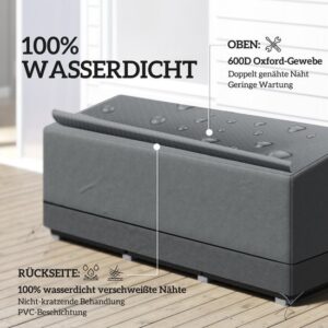 Outsunny Meubelhoes Oxfordstof - 190,5L x 72B x 76H cm - Lichtgrijs