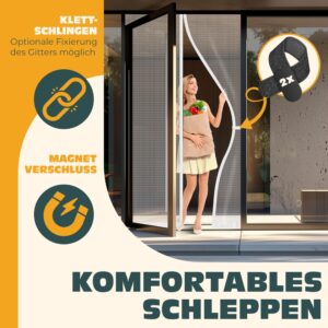 KESSER® Magnetisch vliegengordijn B x H 80 x 200 cm deurinsectenhor magnetisch deurgordijn