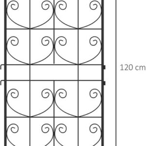 Outsunny Metalen Rankgitter 50L x 1,3B x 120H cm - Zwart