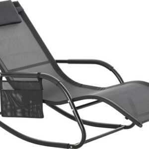 Outsunny Schommelstoel Tuinstoel Lichtgrijs Metaal Mesh