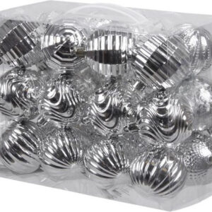 Kunststof kerstballen - 6 cm - 24 stuk