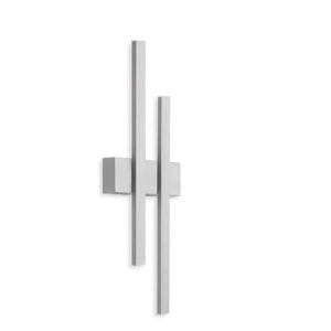 Telefunken - LED buitenwandlamp met 2 lampen, 8W, 780 lumen, IP44, zilver, 470x155x42mm