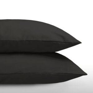 Zelesta Royalbed Kussenslopen - Kussenslopen set van 2 - Bestendig en Hypoallergeen (Black, 80x80 cm