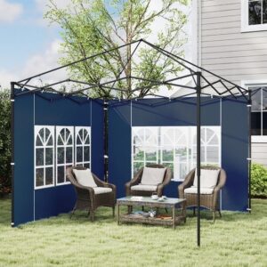 Outsunny Zijwanden voor Paviljoen - PE - 293 x 193 cm - Blauw