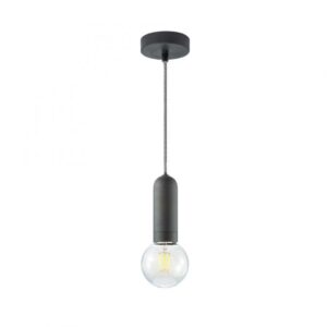 Zwarte retro hanglamp met zebrakabel, klassiek, E27