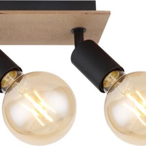 Globo - Moderne Plafondlamp Zwart - H:11cm - E27 - Voor Binnen - Metaal