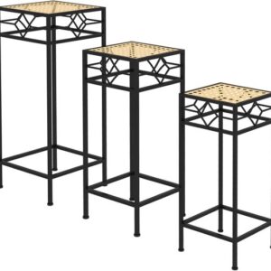 Outsunny Bloemenstandaard Set met Gevlochten Plank 84H-038V00