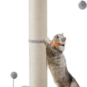 85 cm hoge krabpaal met 13 cm dikke stam voor middelgrote en grote katten - duifgrijs