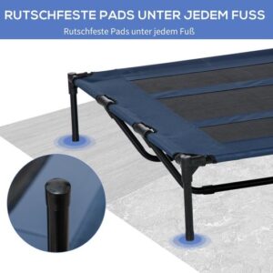 PawHut Verhoogd Hondenbed met Draagtas - Zwart Hondenligbed/Sofa