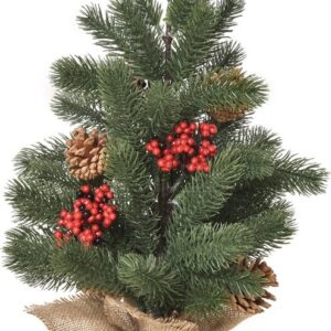 HOMCOM Kerstboom PE, Cement, Jute Ø28 x 50H cm Groen