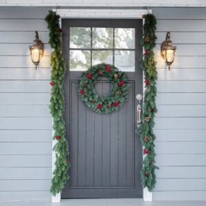 HOMCOM Kerstkrans PE Ø60 x 8T cm Groen