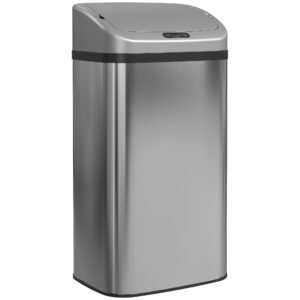 HOMCOM Sensorafvalemmer 48L RVS met Soft-Close, vingerafdrukbestendig voor kantoor en keuken
