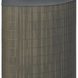 HOMCOM Waskorf van bamboe 38L - 38B x 57H cm - Grijs