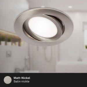 BRILONER LED Inbouwspot set 7114 Ø 106 mm mat nikkel, 3 stuks